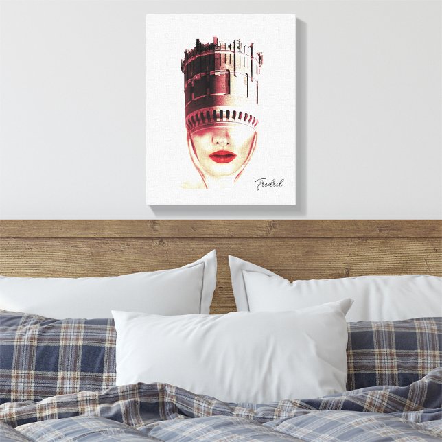 Custom unique artwork Old Swedish water tower Canvas Print (Creator Uploaded)