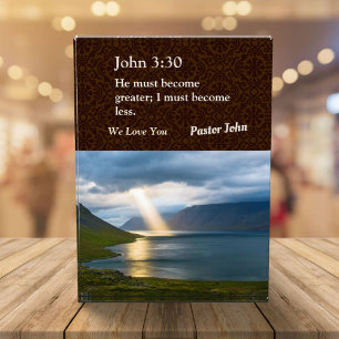 Custom Unique Christmas Gifts for Pastors Brown Photo Block