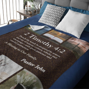 Custom Unique Christmas Gifts for Pastors Brown Sherpa Blanket