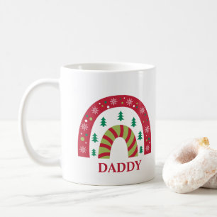 Custom Unique Family Christmas Boho Rainbow Coffee Mug