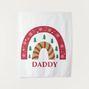 Custom Unique Family Christmas Boho Rainbow Tapestry