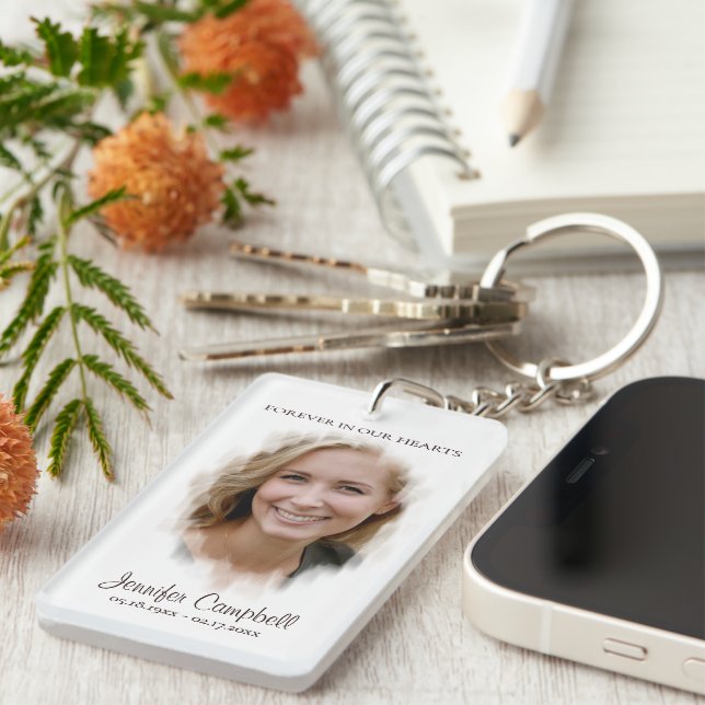 Custom Unique Personalised Classic Photo Memorial Key Ring (Front Right)