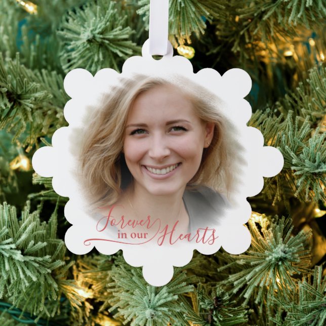 Custom Unique Personalised Classic Photo Memorial Tree Decoration Card (Insitu (Tree))