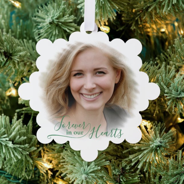 Custom Unique Personalised Classic Photo Memorial Tree Decoration Card (Insitu (Tree))