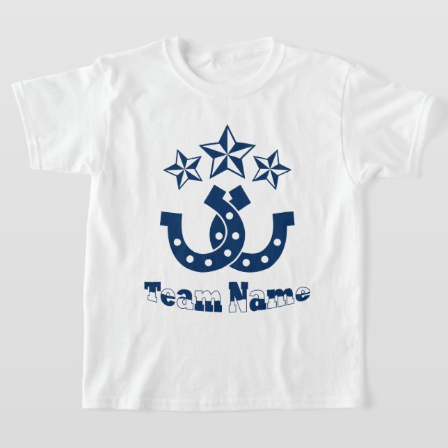 Custom Unique Personalised Kids Horseshoe T-Shirt (Laydown)