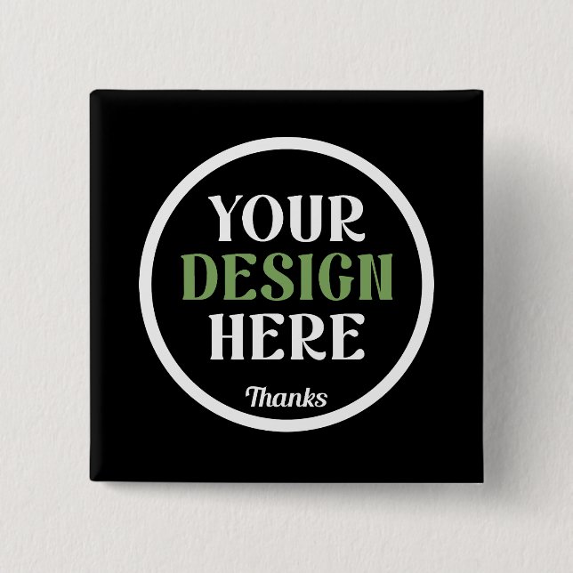 custom, unique, sleek & minimalist 15 cm square badge (Front)