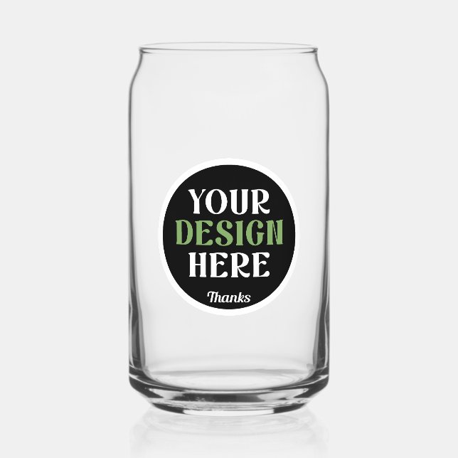 custom, unique, sleek & minimalist can glass (Front)