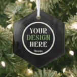 custom, unique, sleek & minimalist hershey®'s kiss glass tree decoration<br><div class="desc">This design is accessible to all. Feel free to customise the logo,  images,  text,  and colours according to your preferences. Thank you very much.</div>