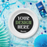 custom, unique, sleek & minimalist hershey®'s kiss paper plate<br><div class="desc">This design is accessible to all. Feel free to customise the logo,  images,  text,  and colours according to your preferences. Thank you very much.</div>