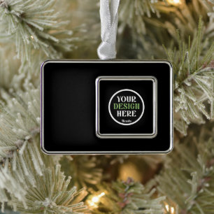 custom, unique, sleek & minimalist hershey®'s kiss silver plated framed ornament