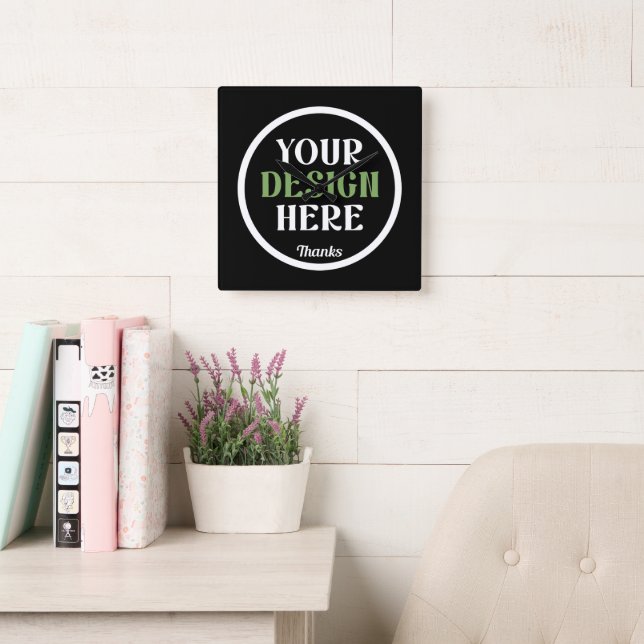custom, unique, sleek & minimalist hershey®'s kiss square wall clock (Reading Room)