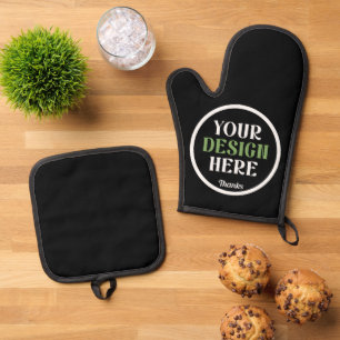 custom, unique, sleek & minimalist oven mitt & pot holder set