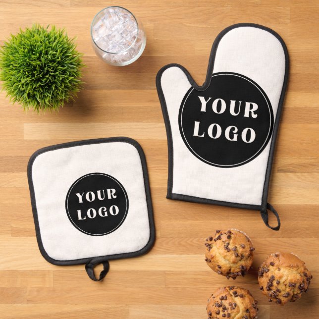 custom, unique, sleek & minimalist oven mitt & pot holder set (Top Down)