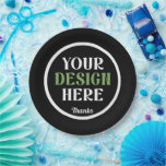 custom, unique, sleek & minimalist paper plate<br><div class="desc">This design is accessible to all. Feel free to customise the logo,  images,  text,  and colours according to your preferences. Thank you very much.</div>