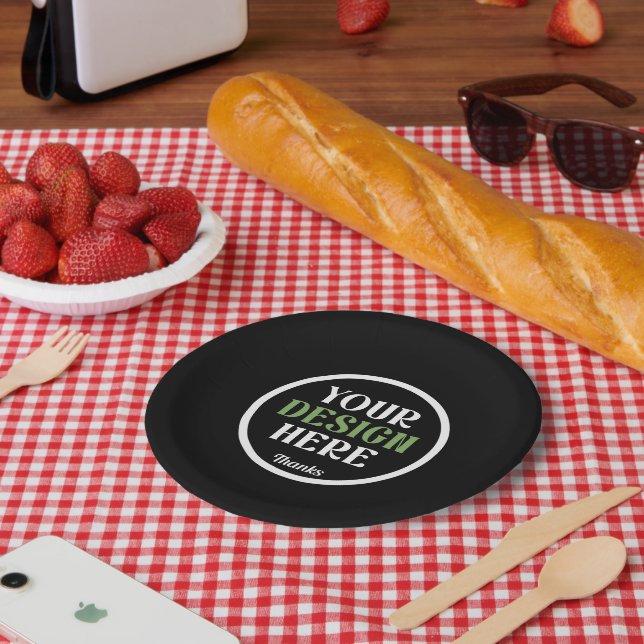 custom, unique, sleek & minimalist paper plate (Picnic)
