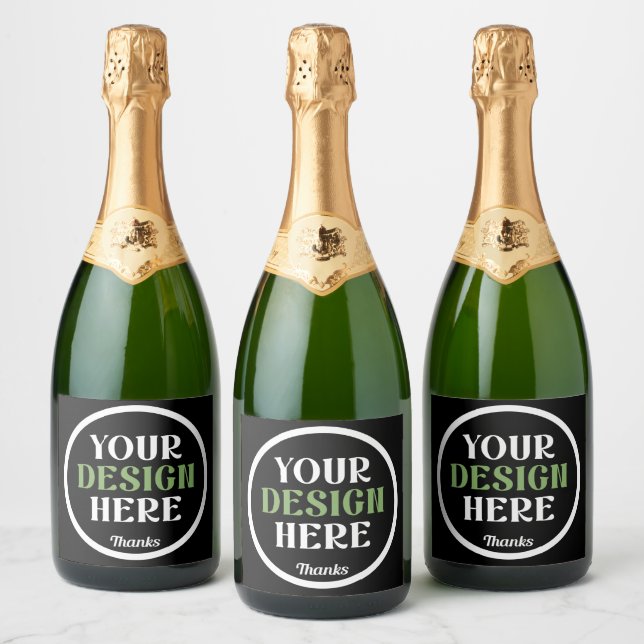 custom, unique, sleek & minimalist sparkling wine label (Bottles)