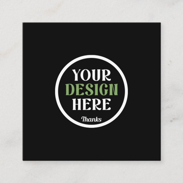custom, unique, sleek & minimalist square business card (Front)