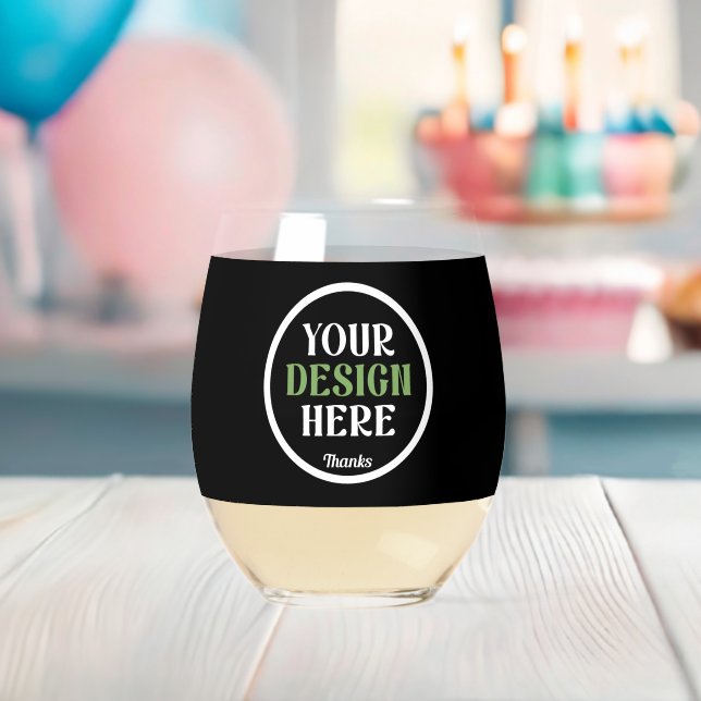 custom, unique, sleek & minimalist stemless wine glass (Insitu (Baby Shower))