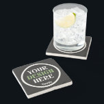 custom, unique, sleek & minimalist stone coaster<br><div class="desc">This design is accessible to all. Feel free to customise the logo,  images,  text,  and colours according to your preferences. Thank you very much.</div>