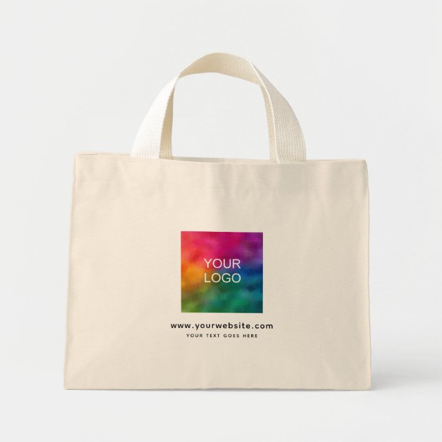 Custom Upload Add Company Website Logo Here Mini Tote Bag (Front)