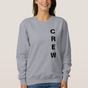 Custom Upload Add Logo Women's Basic Grey Crew Sweatshirt