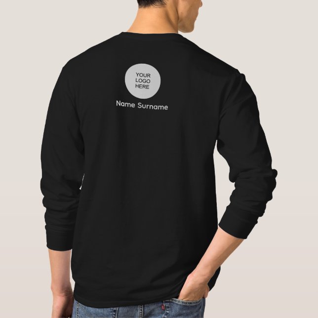Custom Upload Add Your Company Logo Mens Work T-Shirt (Back)