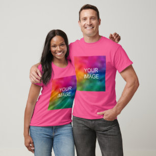 Custom Upload Image Logo Personalised Wow Pink T-Shirt