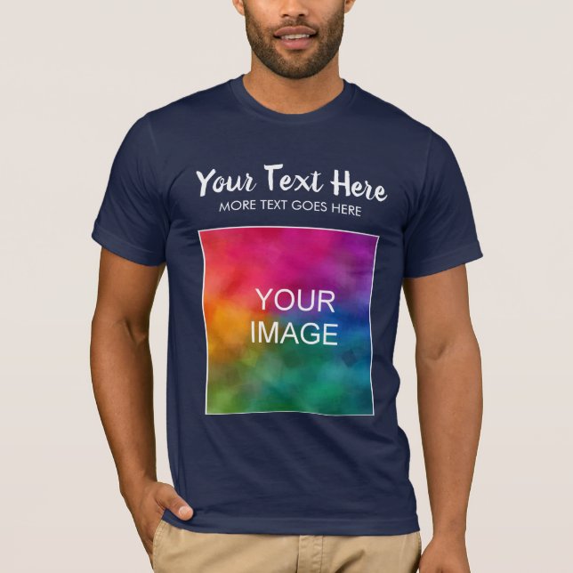 Custom Upload Image Logo Text Mens Bella Canvas T-Shirt (Front)