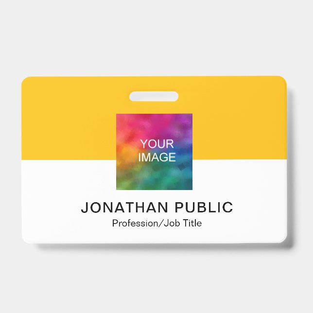 Custom Upload Your Company Logo or Employee Photo ID Badge (Front)