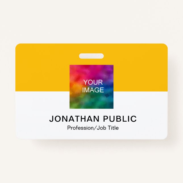Custom Upload Your Company Logo or Employee Photo ID Badge (Front)