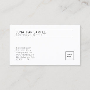 Custom Upload Your Logo Elegant Modern Minimalist Business Card