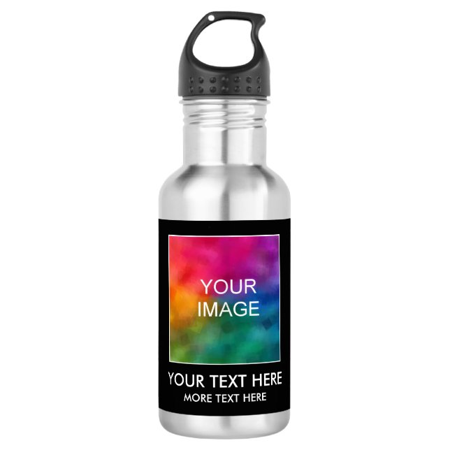 Custom Upload Your Photo Image Or Logo Template 532 Ml Water Bottle (Front)