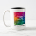 Custom Upload Your Photo or Logo Modern Minimalist Two-Tone Coffee Mug<br><div class="desc">Modern Minimalist Template Upload Add Your Own Image Photo Business Logo Text Name Trendy Classic 15 oz Two-Tone Coffee Mug.</div>