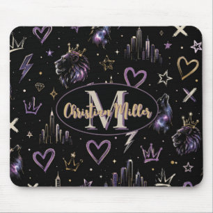 Custom Urban Graffiti Cosmic Doodle Mouse Pad
