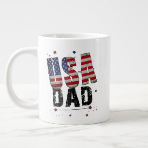 Custom USA Dad Large Coffee Mug
