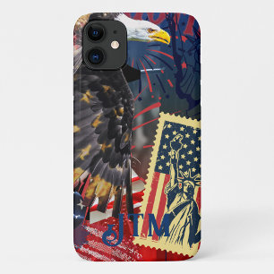 Custom Usa Eagle Stamp and Liberty Bell    Case-Mate iPhone Case