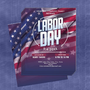 Custom USA Flag Labour Day Celebration Event  Flyer