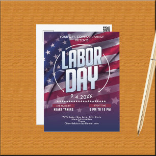 Custom USA Flag Labour Day Celebration Event  Postcard