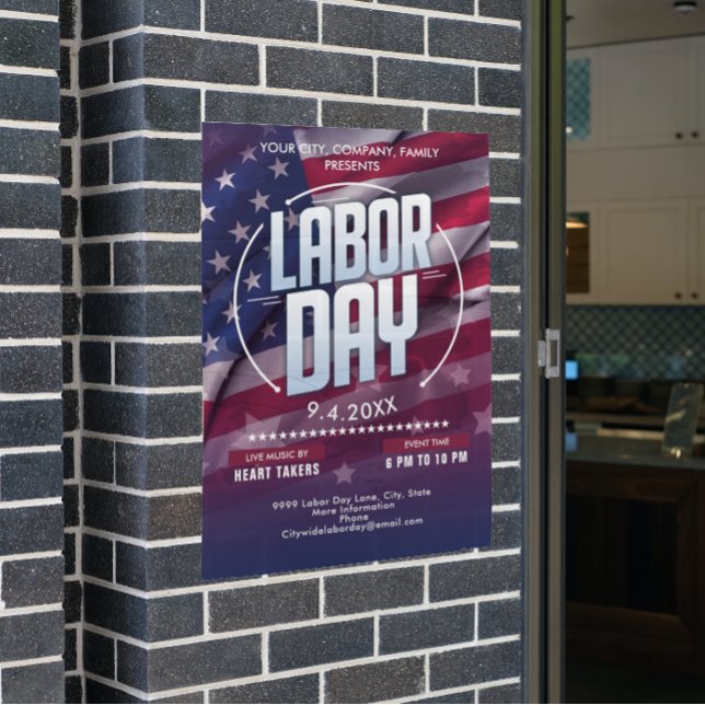 Custom USA Flag Labour Day Celebration Event Poster (Custom USA Flag Labor Day Celebration Event Poster)