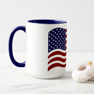 Custom USA Flag Mark Combo Mug Patriotic Style