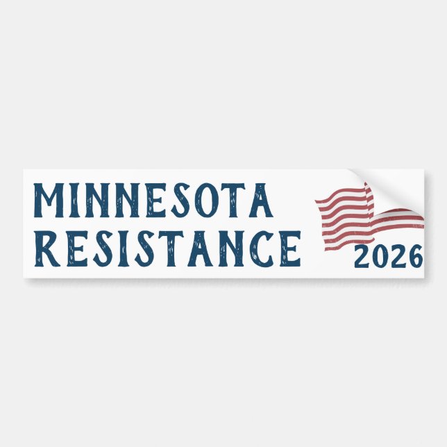 Custom USA Flag Resistance  Bumper Sticker (Front)