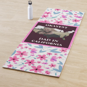 Custom USA photo Okayest dad Fathers day Yoga Mat