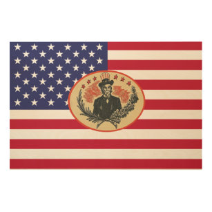 Custom USA President Flag Wood Wall Art