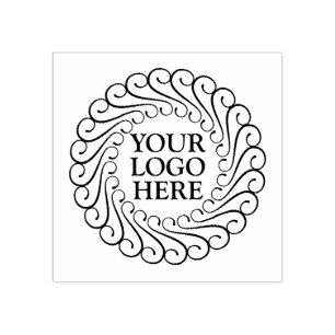 Custom Use Your Own Company Logo Modern Rubber Stamp