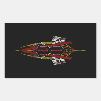 Custom V8 Pinstripe Design Distressed Rectangular Sticker