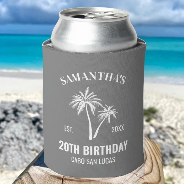 Custom Vacation 20th 30th 40th 50th Birthday Squad Can Cooler (Creator Uploaded)