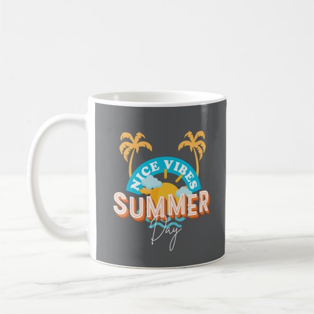 Custom Vacation Gift cup – Vibrant Summer Day Mug (Left)