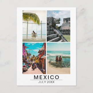 Custom Vacation Memories 4 Photo Collage Travel Postcard