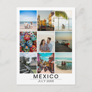 Custom Vacation Memories 9 Photo Collage Travel Postcard
