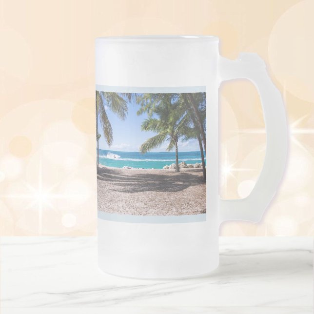 Custom Vacation PHOTO Personalise Beer Frosted Mug (Creator Uploaded)